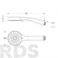 Лейка душевая круглая 3-функциональная LM0813C 100*251 мм - фото 2